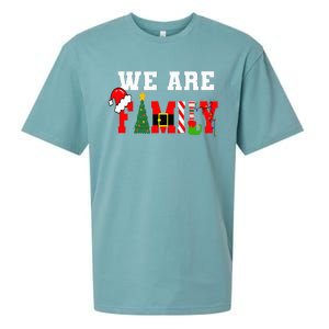 Xmas Family We Are Family Pajamas Matching Sueded Cloud Jersey T-Shirt