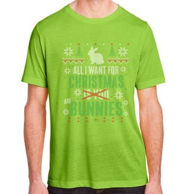 Xmas Gift All I Want For Christmas Are Bunnies Adult ChromaSoft Performance T-Shirt