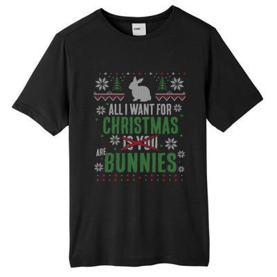 Xmas Gift All I Want For Christmas Are Bunnies Tall Fusion ChromaSoft Performance T-Shirt