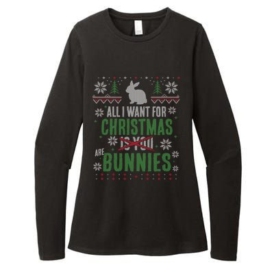 Xmas Gift All I Want For Christmas Are Bunnies Womens CVC Long Sleeve Shirt