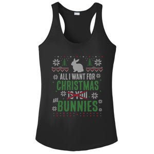 Xmas Gift All I Want For Christmas Are Bunnies Ladies PosiCharge Competitor Racerback Tank