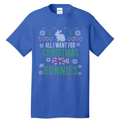 Xmas Gift All I Want For Christmas Are Bunnies Tall T-Shirt