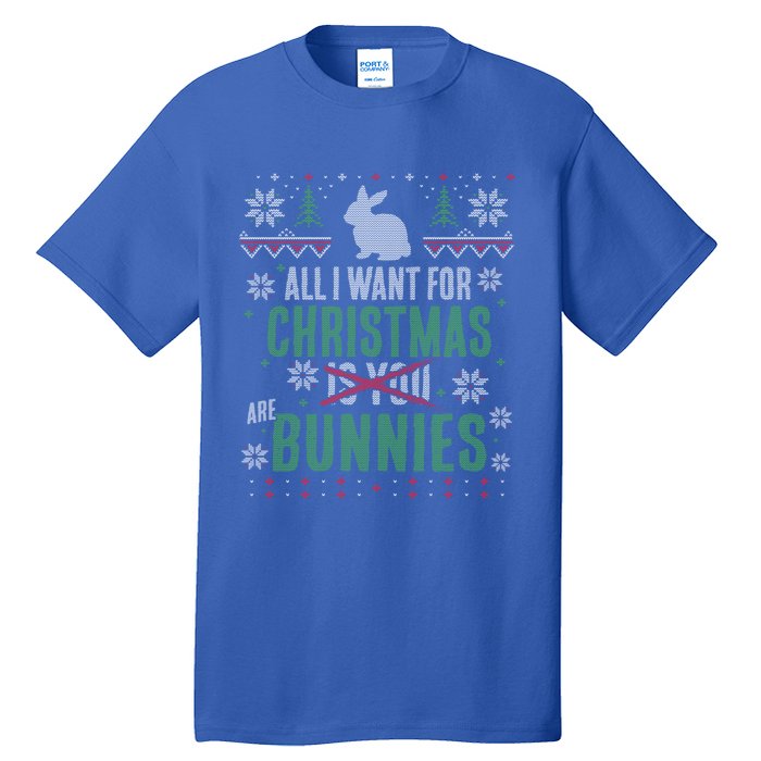 Xmas Gift All I Want For Christmas Are Bunnies Tall T-Shirt