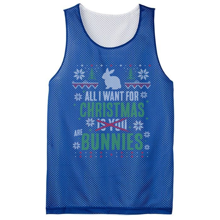 Xmas Gift All I Want For Christmas Are Bunnies Mesh Reversible Basketball Jersey Tank