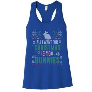 Xmas Gift All I Want For Christmas Are Bunnies Women's Racerback Tank