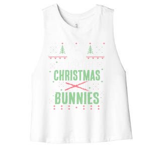 Xmas Gift All I Want For Christmas Are Bunnies Women's Racerback Cropped Tank