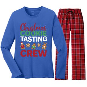 Xmas Gift Christmas Cookie Tasting Crew Gift Women's Long Sleeve Flannel Pajama Set 