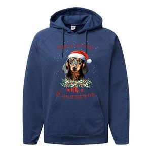 Xmas Gifts For Dachshund Lovers Performance Fleece Hoodie