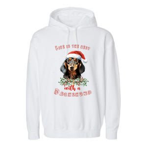 Xmas Gifts For Dachshund Lovers Garment-Dyed Fleece Hoodie