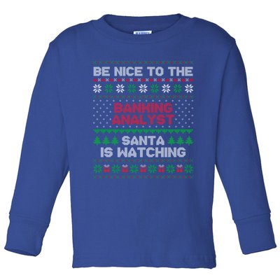 Xmas Gift For Banking Analyst Banking Analyst Ugly Sweater Gift Toddler Long Sleeve Shirt