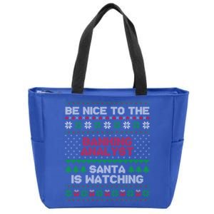 Xmas Gift For Banking Analyst Banking Analyst Ugly Sweater Gift Zip Tote Bag