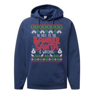 Xmas Gift For Banker Banker Ugly Christmas Swea Performance Fleece Hoodie