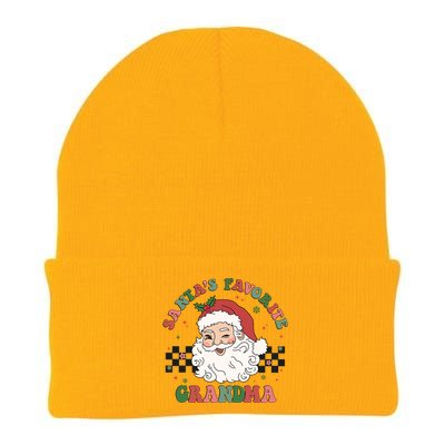 Xmas Grandma Grandmother Cute Santa Face Old Retro Christmas Gift Knit Cap Winter Beanie