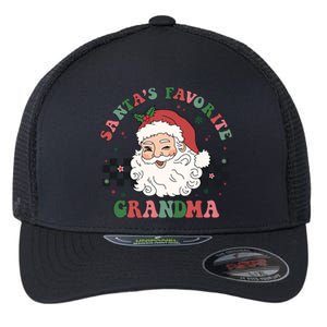 Xmas Grandma Grandmother Cute Santa Face Old Retro Christmas Gift Flexfit Unipanel Trucker Cap