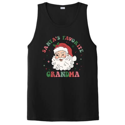 Xmas Grandma Grandmother Cute Santa Face Old Retro Christmas Gift PosiCharge Competitor Tank