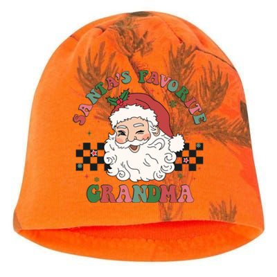 Xmas Grandma Grandmother Cute Santa Face Old Retro Christmas Gift Kati - Camo Knit Beanie