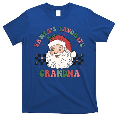 Xmas Grandma Grandmother Cute Santa Face Old Retro Christmas Gift T-Shirt