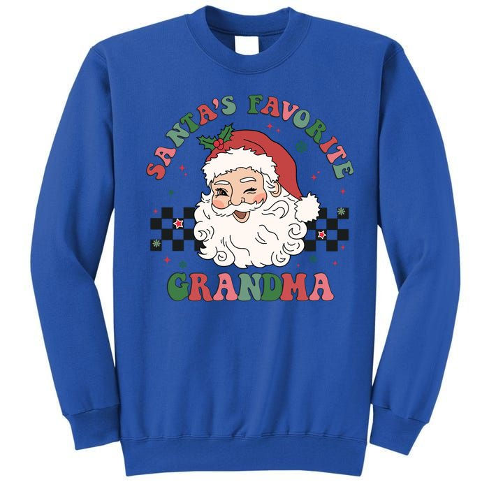 Xmas Grandma Grandmother Cute Santa Face Old Retro Christmas Gift Tall Sweatshirt