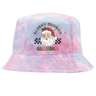 Xmas Grandma Grandmother Cute Santa Face Old Retro Christmas Gift Tie-Dyed Bucket Hat