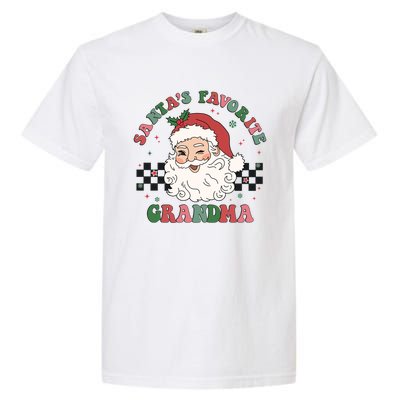 Xmas Grandma Grandmother Cute Santa Face Old Retro Christmas Gift Garment-Dyed Heavyweight T-Shirt