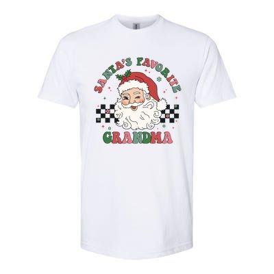 Xmas Grandma Grandmother Cute Santa Face Old Retro Christmas Gift Softstyle CVC T-Shirt