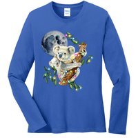 Xfunny Giftmas Lights Wild Animal Baby Koala With Mom Moon Koala Gift Ladies Long Sleeve Shirt