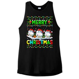 Xmas Golf Lighting Santa Hat Merry Christmas Golf Gift Ladies PosiCharge Tri-Blend Wicking Tank