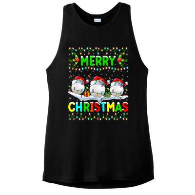 Xmas Golf Lighting Santa Hat Merry Christmas Golf Gift Ladies PosiCharge Tri-Blend Wicking Tank