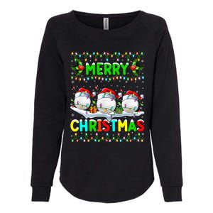 Xmas Golf Lighting Santa Hat Merry Christmas Golf Gift Womens California Wash Sweatshirt