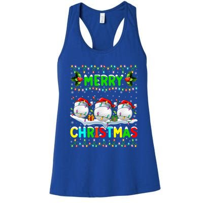 Xmas Golf Lighting Santa Hat Merry Christmas Golf Gift Women's Racerback Tank