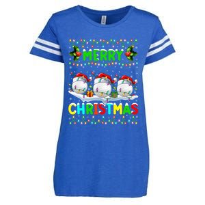 Xmas Golf Lighting Santa Hat Merry Christmas Golf Gift Enza Ladies Jersey Football T-Shirt