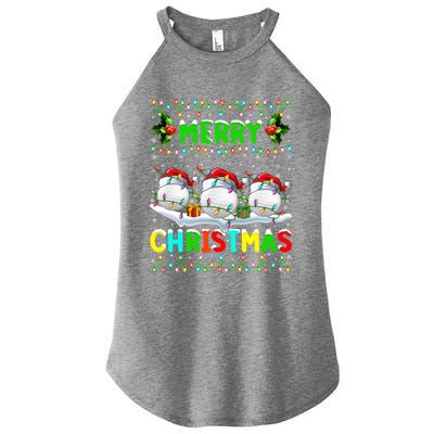 Xmas Golf Lighting Santa Hat Merry Christmas Golf Gift Women's Perfect Tri Rocker Tank