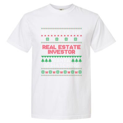 Xmas Gift Real Estate Investor Ugly Sweater Gift Garment-Dyed Heavyweight T-Shirt