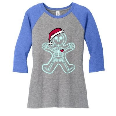 Xray Gingerbread Skeleton Christmas Nurse Xray Tech Great Gift Women's Tri-Blend 3/4-Sleeve Raglan Shirt