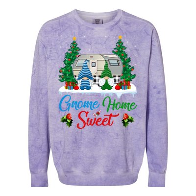 Xmas Gnome Sweet Home Funny Camper Camping Christmas Gift Colorblast Crewneck Sweatshirt