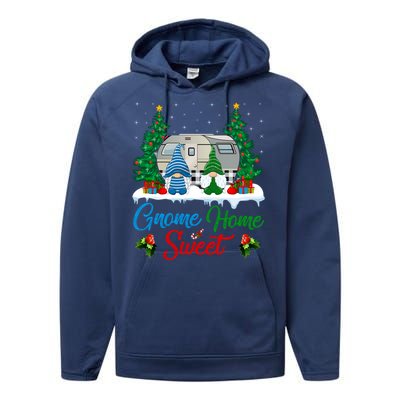 Xmas Gnome Sweet Home Funny Camper Camping Christmas Gift Performance Fleece Hoodie