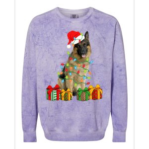 Xmas Ger Shepherd Dog Christmas Lights Puppy Lover Great Gift Colorblast Crewneck Sweatshirt