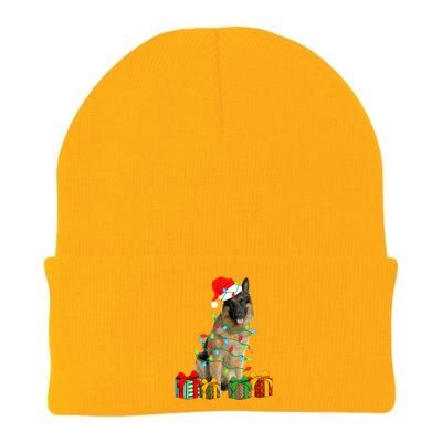 Xmas Ger Shepherd Dog Christmas Lights Puppy Lover Great Gift Knit Cap Winter Beanie