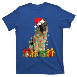 Xmas Ger Shepherd Dog Christmas Lights Puppy Lover Great Gift T-Shirt