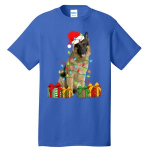 Xmas Ger Shepherd Dog Christmas Lights Puppy Lover Great Gift Tall T-Shirt