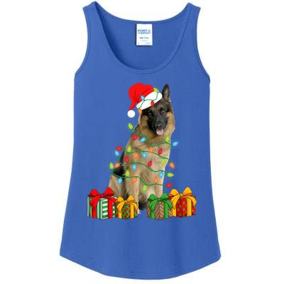 Xmas Ger Shepherd Dog Christmas Lights Puppy Lover Great Gift Ladies Essential Tank