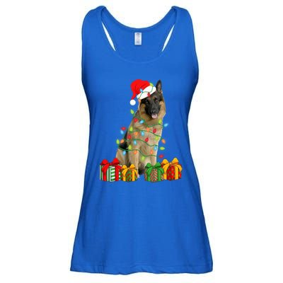 Xmas Ger Shepherd Dog Christmas Lights Puppy Lover Great Gift Ladies Essential Flowy Tank