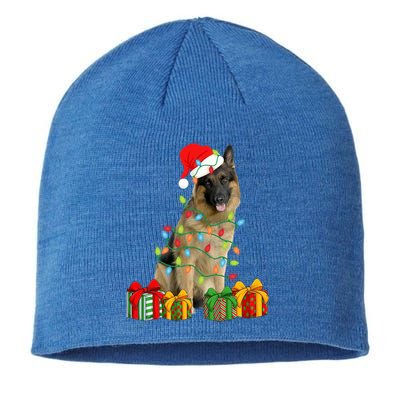 Xmas Ger Shepherd Dog Christmas Lights Puppy Lover Great Gift Sustainable Beanie