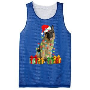 Xmas Ger Shepherd Dog Christmas Lights Puppy Lover Great Gift Mesh Reversible Basketball Jersey Tank