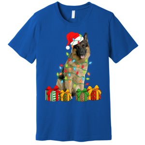 Xmas Ger Shepherd Dog Christmas Lights Puppy Lover Great Gift Premium T-Shirt