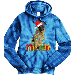 Xmas Ger Shepherd Dog Christmas Lights Puppy Lover Great Gift Tie Dye Hoodie