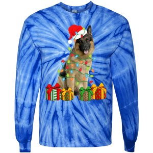 Xmas Ger Shepherd Dog Christmas Lights Puppy Lover Great Gift Tie-Dye Long Sleeve Shirt