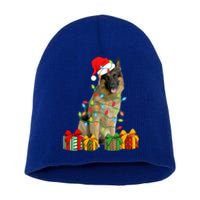 Xmas Ger Shepherd Dog Christmas Lights Puppy Lover Great Gift Short Acrylic Beanie