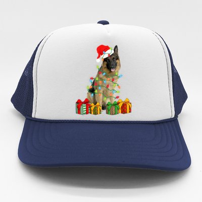 Xmas Ger Shepherd Dog Christmas Lights Puppy Lover Great Gift Trucker Hat