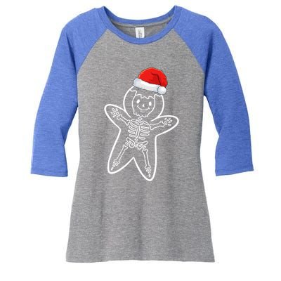 XRay Gingerbread Skeleton Christmas Nurse Xray Tech Meaningful Gift Women's Tri-Blend 3/4-Sleeve Raglan Shirt